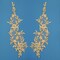 1 Pair Beaded & Corded Floral Lace Applique Embroidered on 100% Polyester Organza 13" x 4" Each Side